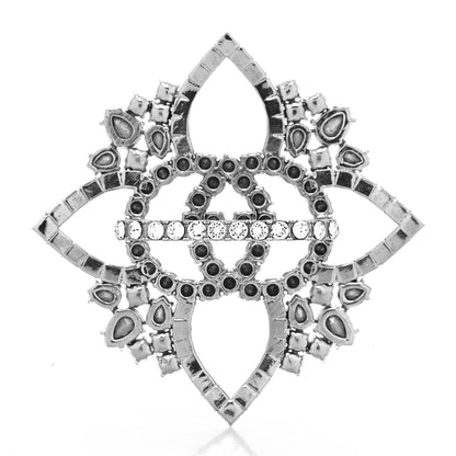 Gucci Metal Crystal Interlocking G Flower Ring M Silver 3 of 4