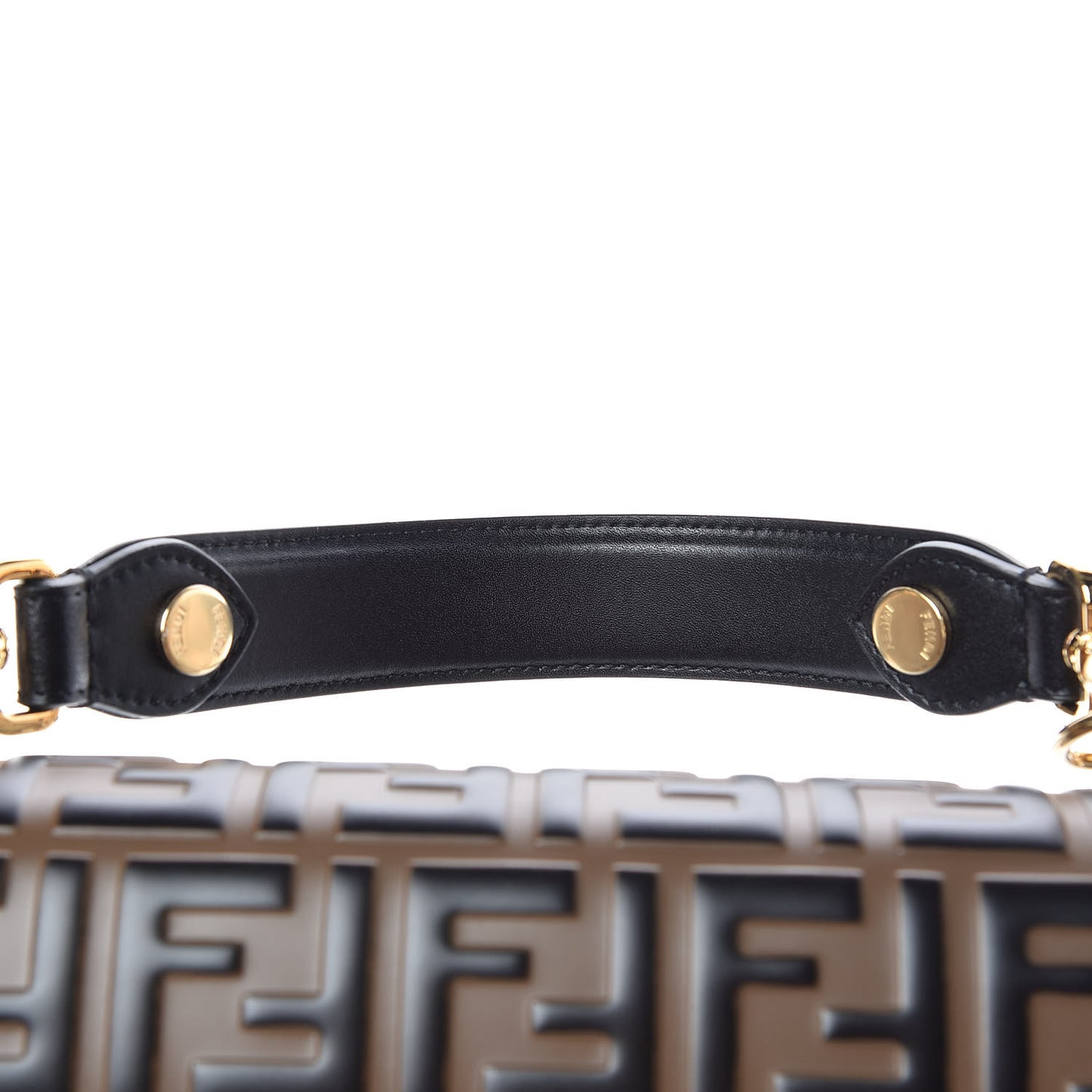 Vitello Liberty Bi-Color FF 1974 Embossed Kan I Shoulder Bag Black Maya