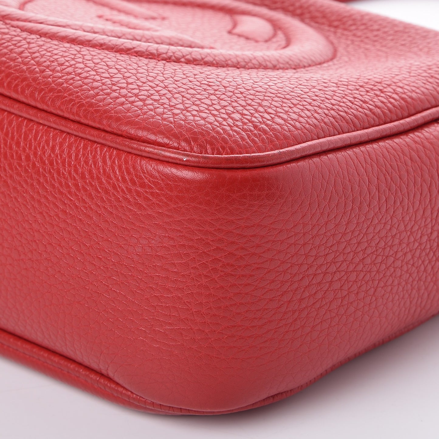 Pebbled Calfskin Small Soho Disco Bag Tabasco Red