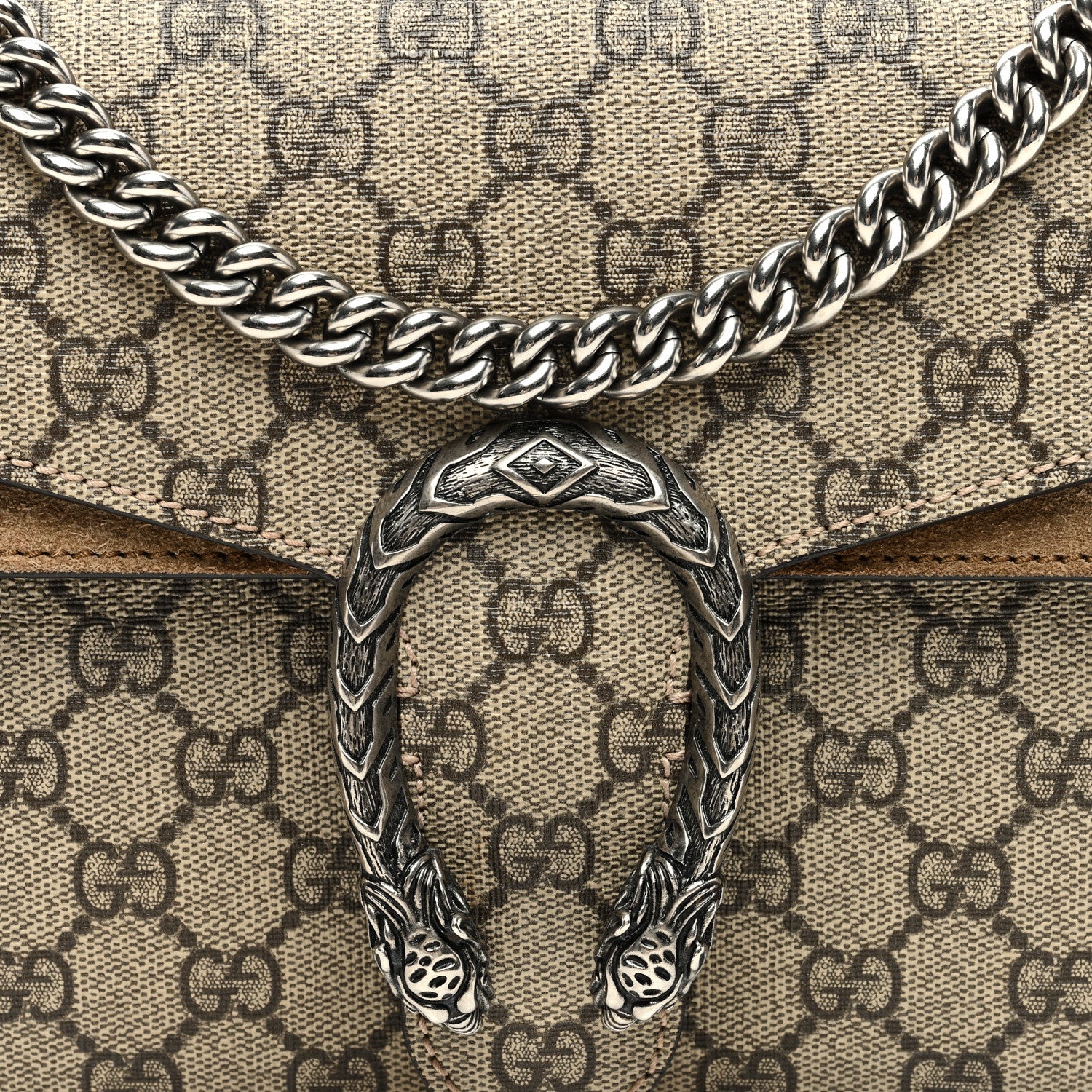 Gucci GG Supreme Monogram Small Dionysus Shoulder Bag Taupe 8 of 10