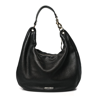Jimmy Choo Deerskin Snakeskin Solar Hobo Black 1 of 12