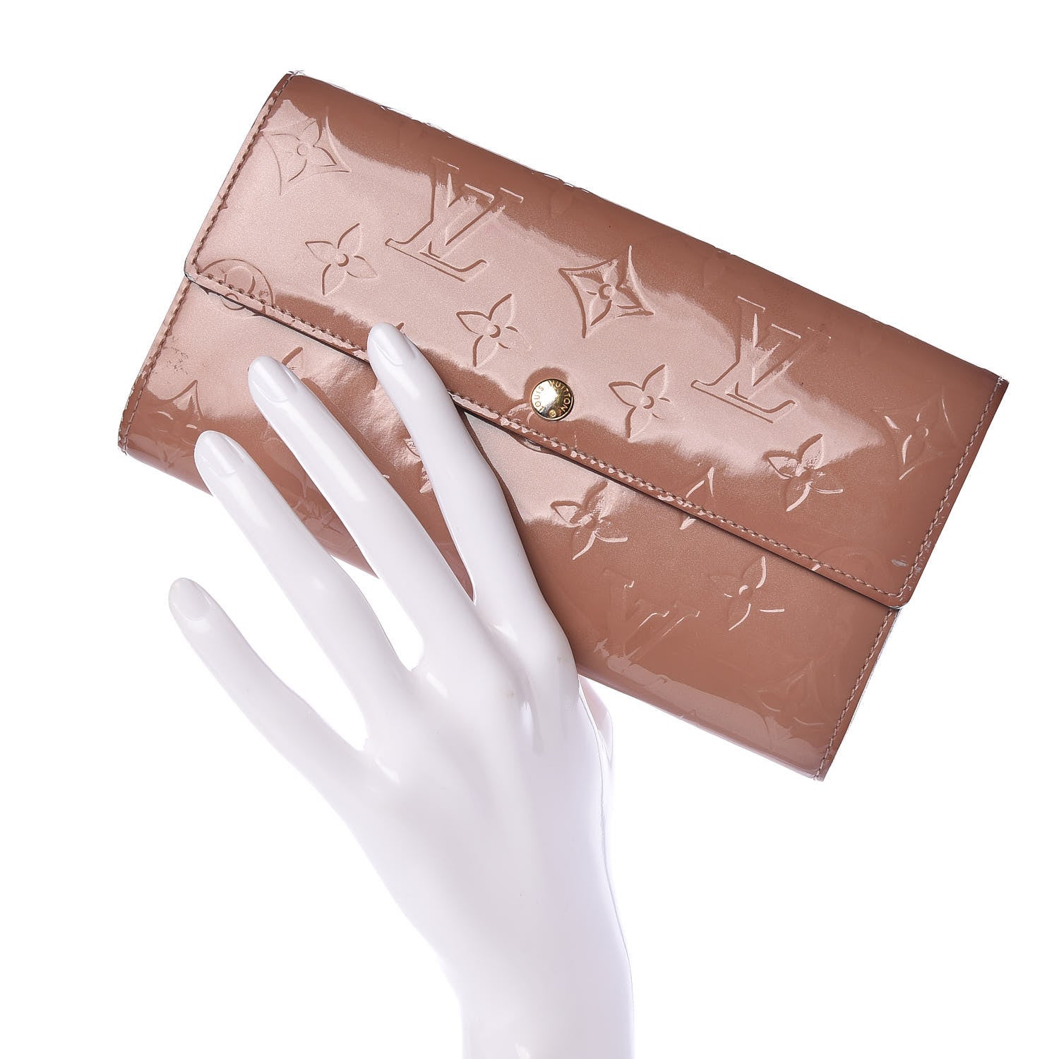 Louis Vuitton Vernis Sarah Wallet Rose Velours 2 of 15