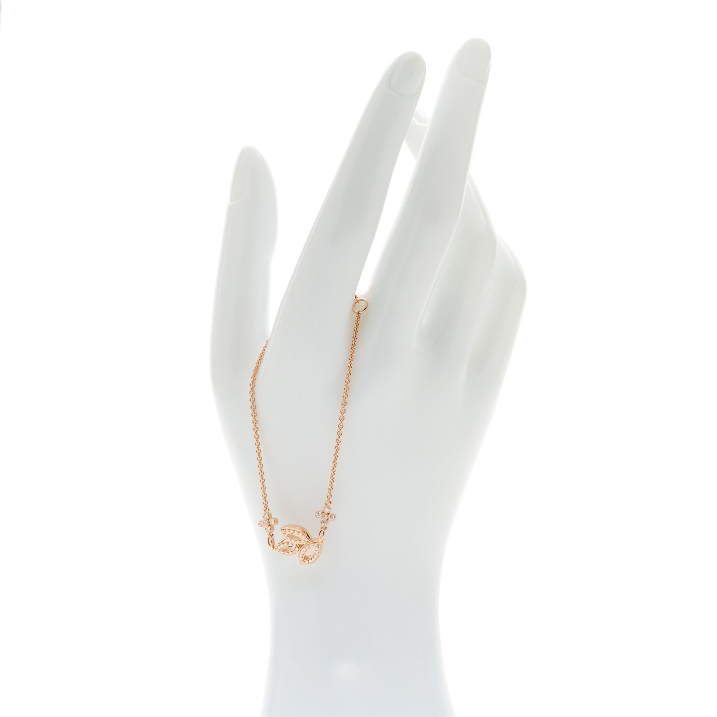 18K Rose Gold Diamond Lily Cluster Bracelet