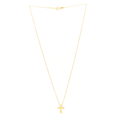 Tiffany 18K Yellow Gold 12mm Elsa Peretti Cross Pendant Necklace 3 of 4