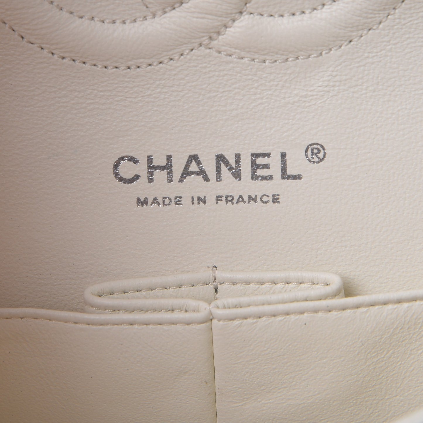 Caviar Quilted Medium Double Flap White