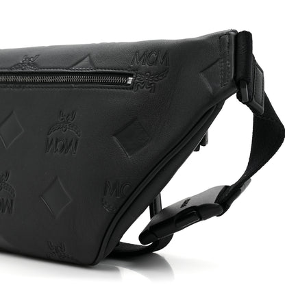 MCM Calfskin Maxi Monogram Fursten Belt Bag Black 9 of 10