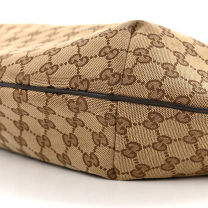 Gucci Monogram Web Medium Half Moon Hobo Dark Brown 10 of 13