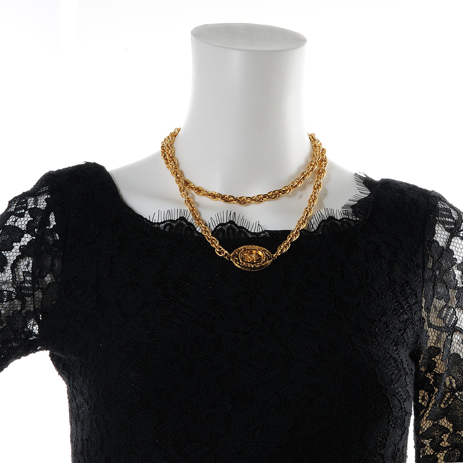 Chanel CC Chain Necklace Gold 3 of 6