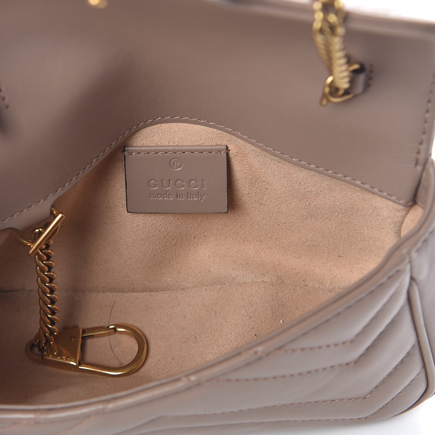Gucci Calfskin Matelasse Super Mini GG Marmont Shoulder Bag Porcelain Rose 5 of 11
