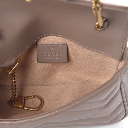 Gucci Calfskin Matelasse Super Mini GG Marmont Shoulder Bag Porcelain Rose 5 of 11