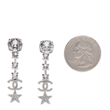 Chanel Crystal Starfall Drop CC Earrings Silver 2 of 5