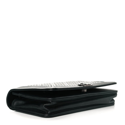 Chanel Calfskin Crystal Studded Quilted Boy Wallet On Chain WOC Black 3 of 8