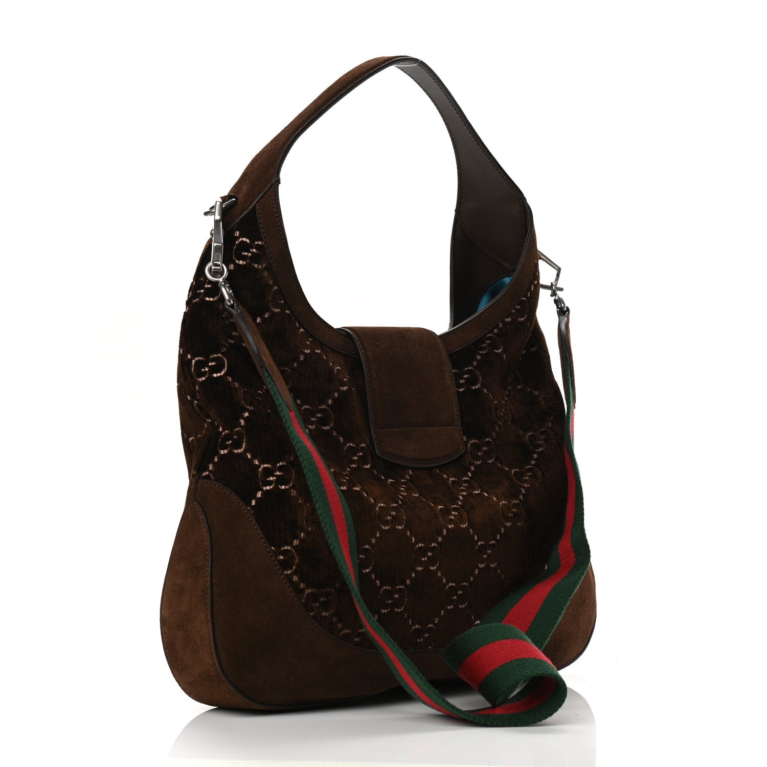 Gucci Velvet GG Monogram Web Medium Dionysus Hobo Brown 3 of 10