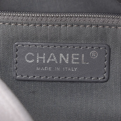 Chanel Metallic Grained Calfskin Quilted Large Casual Pocket Bowling Bag Silver 6 of 7