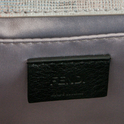 Fendi Vitello Mirror Elite Bi-Color Mini Rush Clutch Argento Champagne 6 of 8