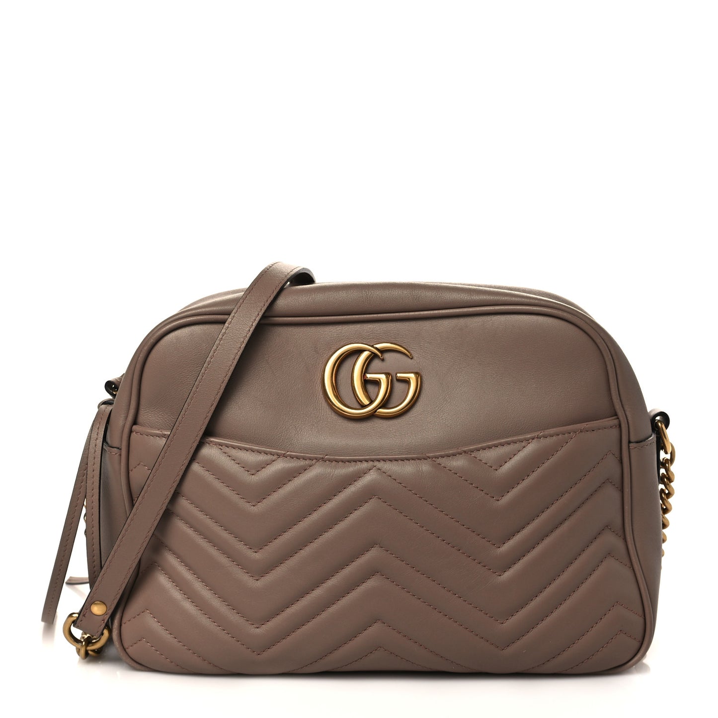 Calfskin Matelasse Medium GG Marmont Chain Shoulder Bag Porcelain Rose