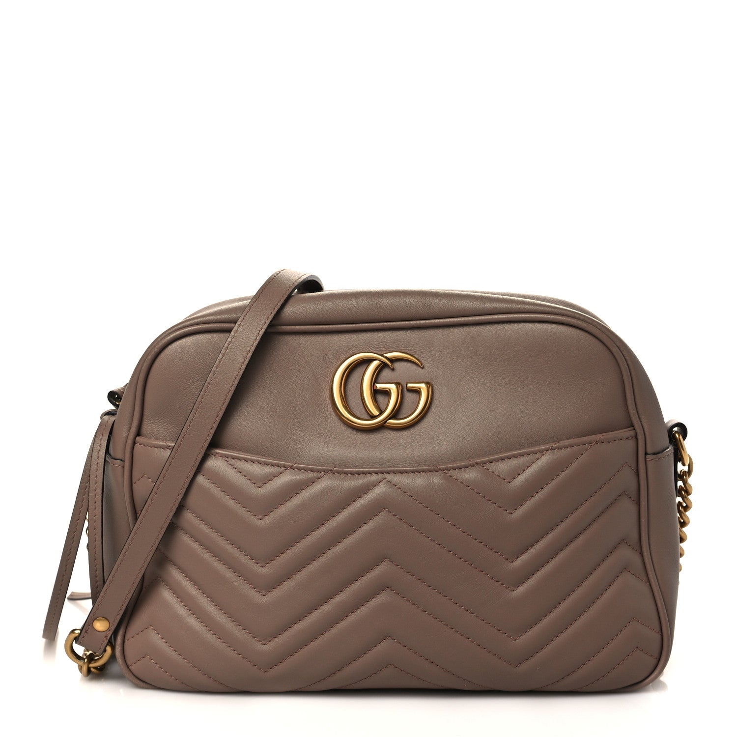 Gucci Calfskin Matelasse Medium GG Marmont Chain Shoulder Bag Porcelain Rose 1 of 7