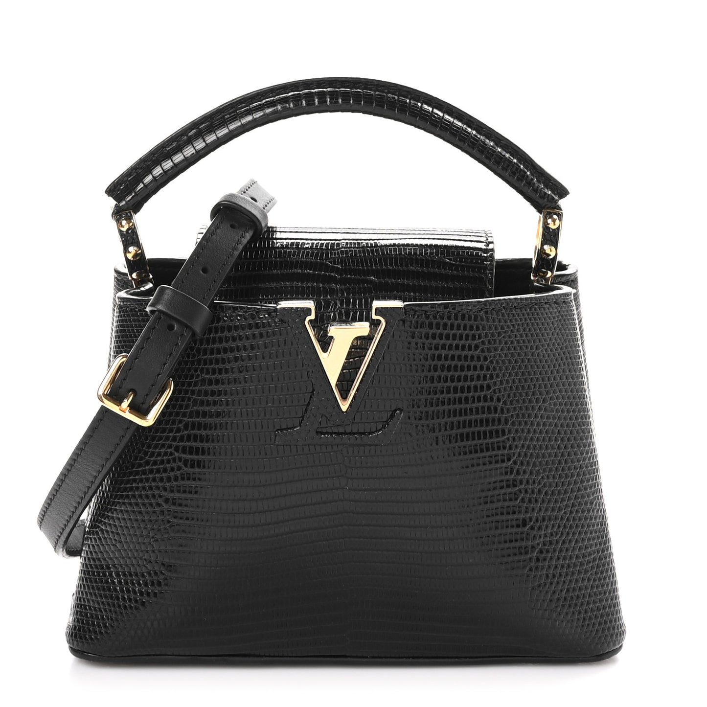 Lizard Capucines Mini Black