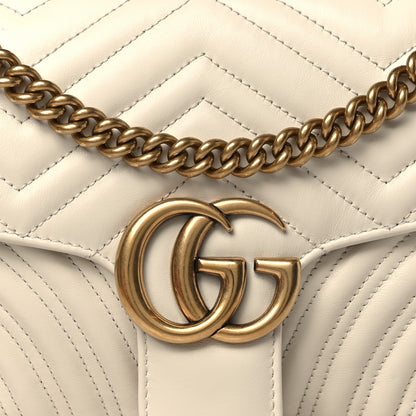 Gucci Calfskin Matelasse Small GG Marmont Shoulder Bag White 8 of 10