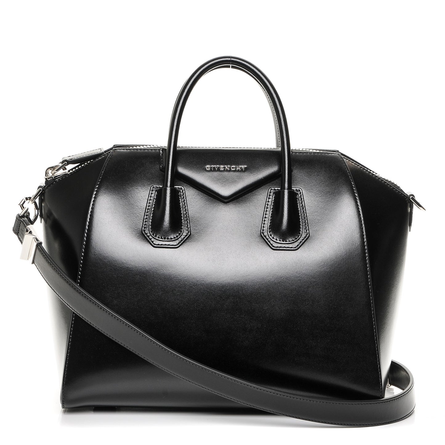 Shiny Lord Calfskin Medium Antigona Black