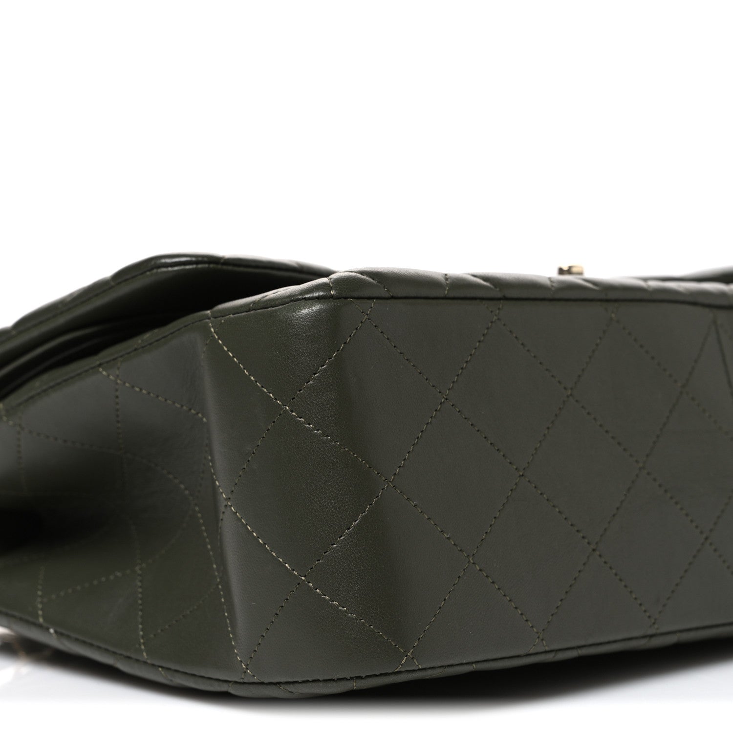 Chanel Lambskin Quilted Jumbo Double Flap Green 9 of 10