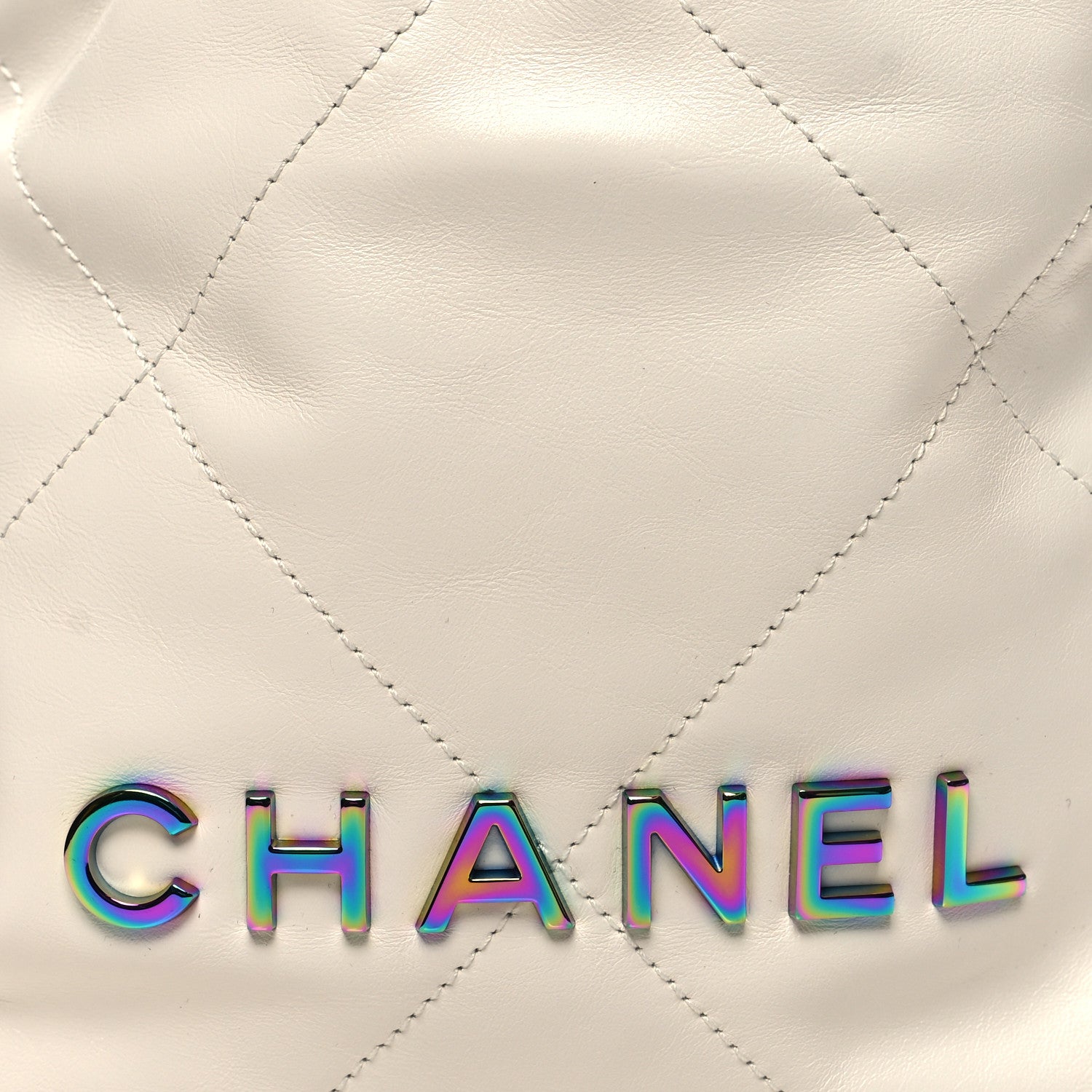 Chanel Shiny Calfskin Quilted Rainbow Mini Chanel 22 White 8 of 11