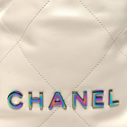 Chanel Shiny Calfskin Quilted Rainbow Mini Chanel 22 White 8 of 11