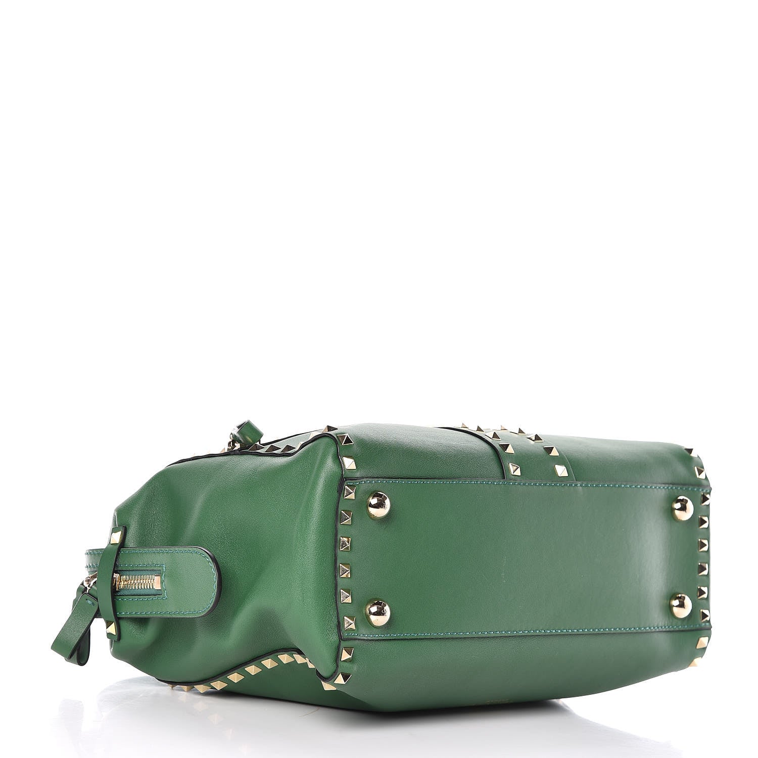 Valentino Garavani VALENTINO Vitello Rockstud Top Handle Satchel Pop Green 4 of 13