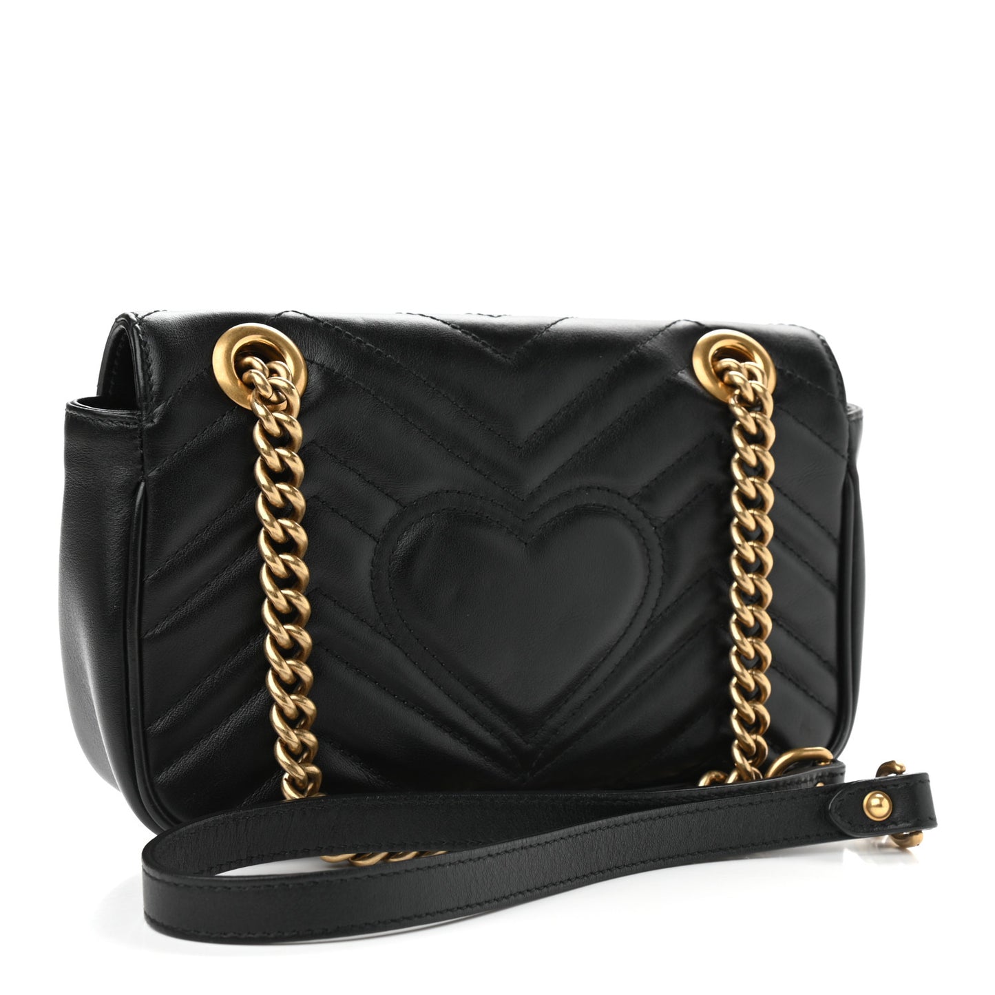 Calfskin Matelasse Mini GG Marmont Shoulder Bag Black