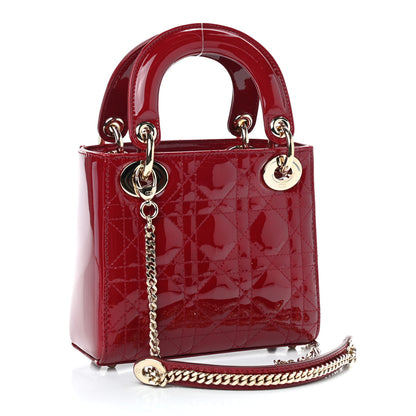 Christian Dior Patent Cannage Mini Lady Dior Red 3 of 9