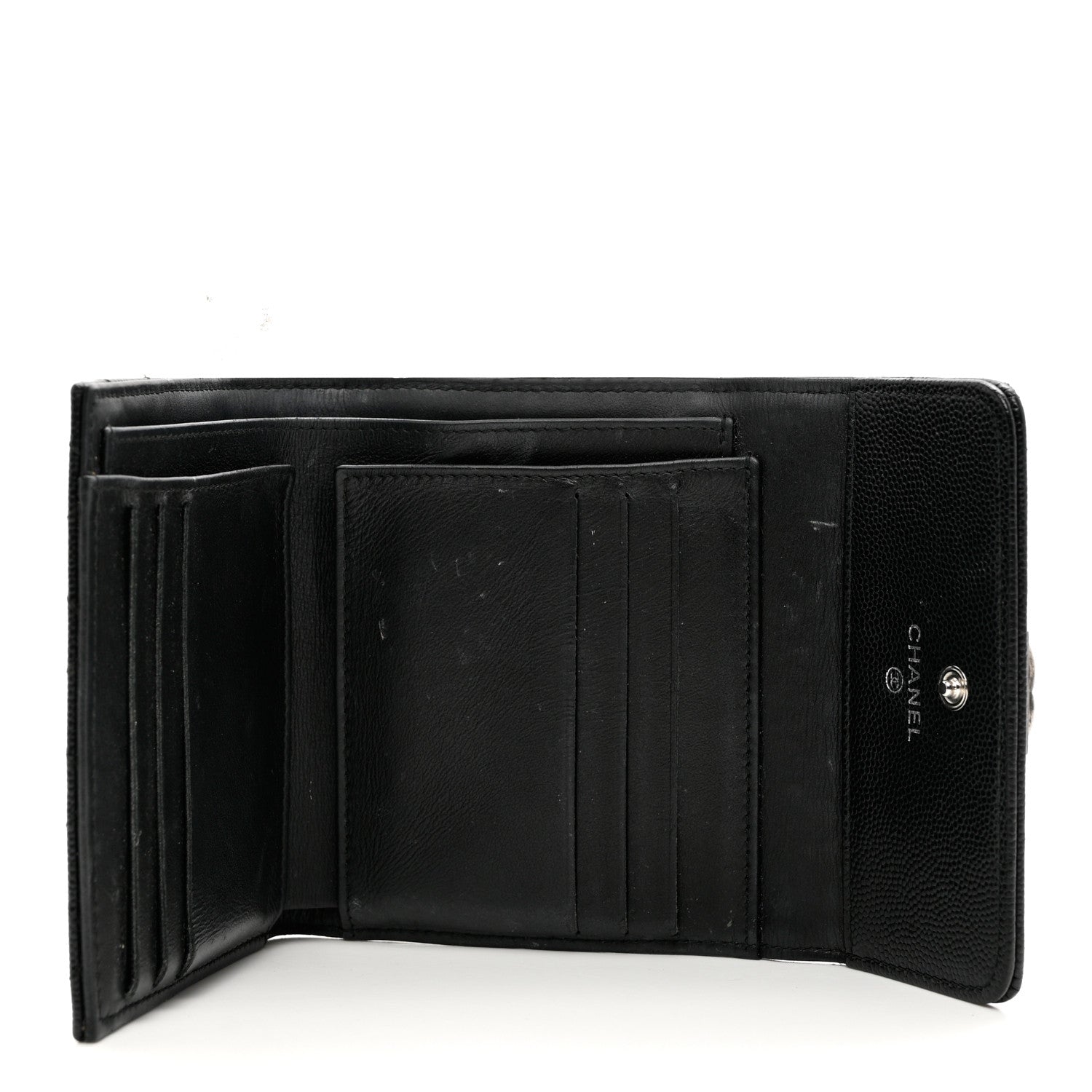 Chanel Caviar Quilted Compact Boy Wallet Black 5 of 8