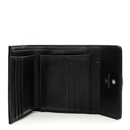 Chanel Caviar Quilted Compact Boy Wallet Black 5 of 8
