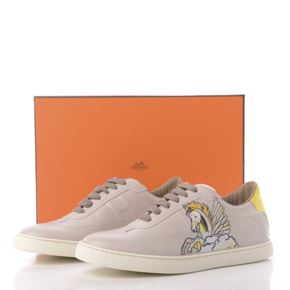 Hermes Calfskin Pegase Pop Quicker Sneakers 37.5 Beige Multicolor 12 of 12