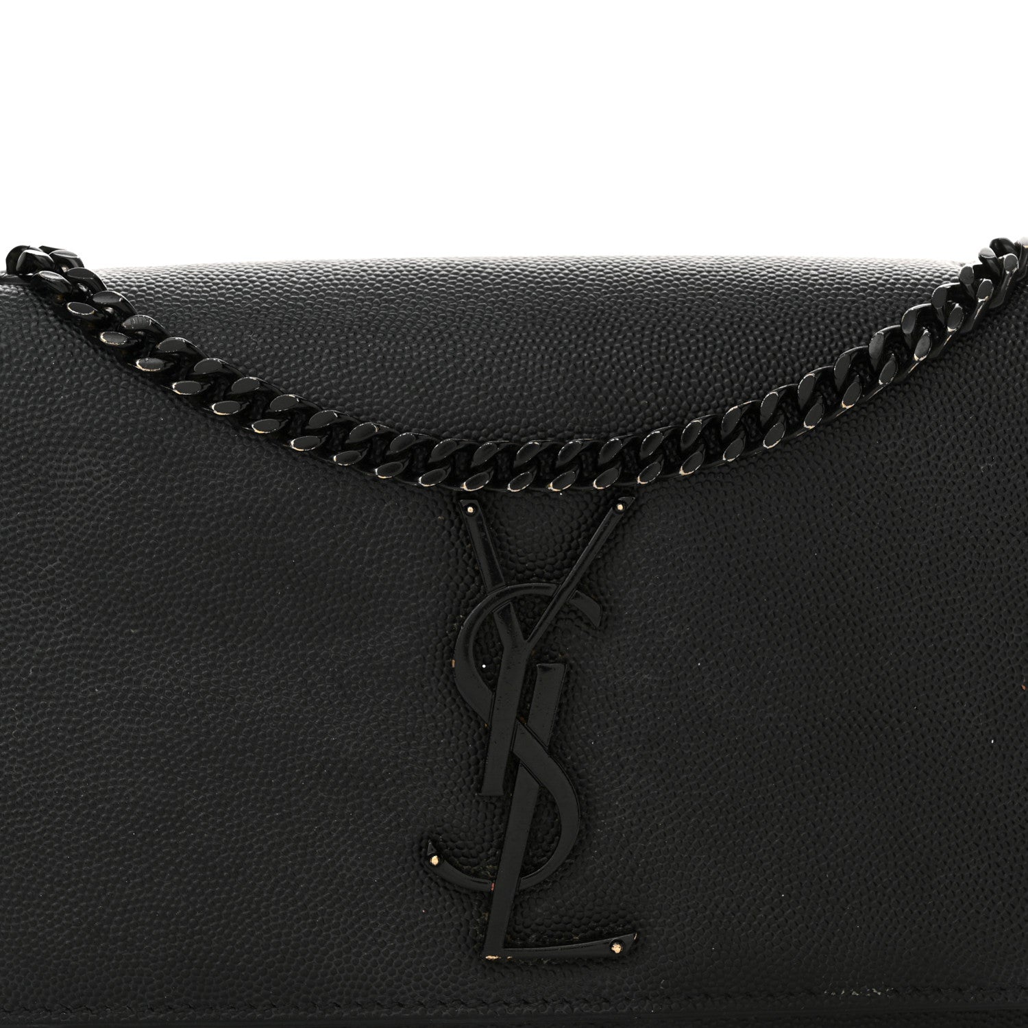 Saint Laurent Grain De Poudre Small Monogram Monochrome Kate Satchel Black 8 of 22