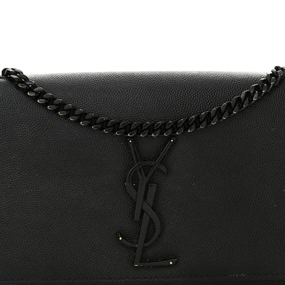 Saint Laurent Grain De Poudre Small Monogram Monochrome Kate Satchel Black 8 of 22