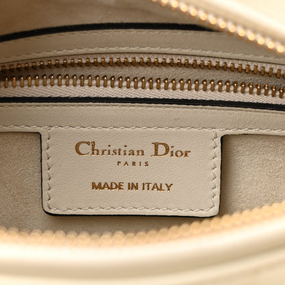 Christian Dior Calfskin Embroidered Medium Toile De Jouy Lady Dior White Red 6 of 9
