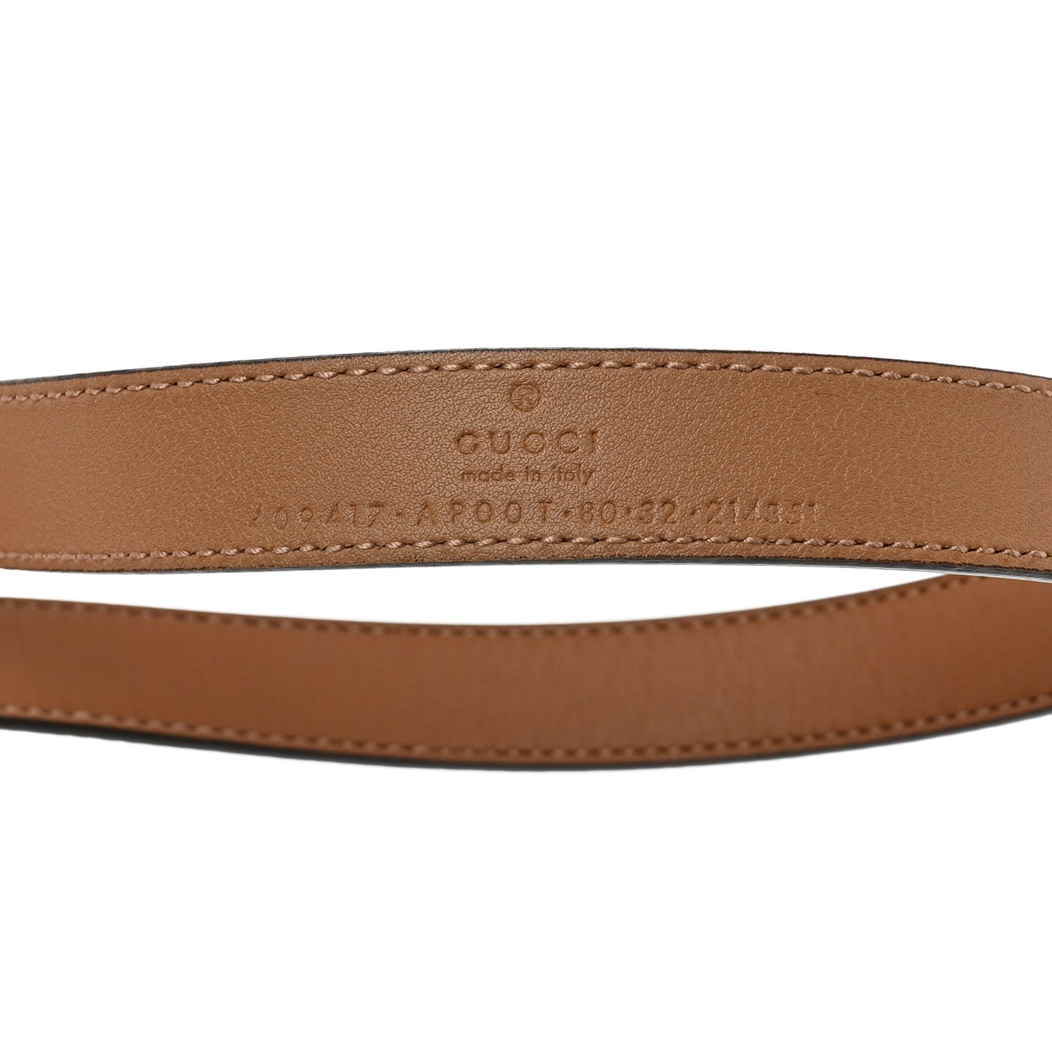 Gucci Moon Calfskin Double G 20mm Belt 80 32 Natural Tan 5 of 6