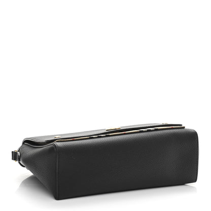 Burberry Grainy Calfskin Vintage Check Note Crossbody Bag Black 4 of 9
