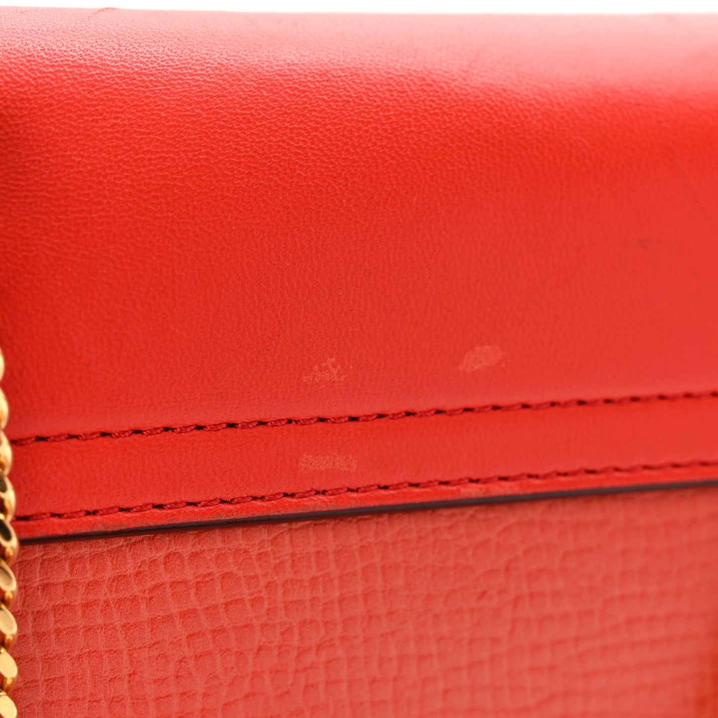 Grained Calfskin Lambskin Mini Drew Shoulder Bag Coral Pop