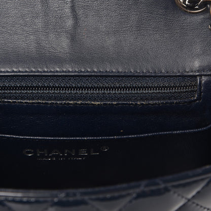 Chanel Patent Quilted Mini Square Flap Navy Blue 12 of 13
