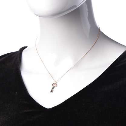 Tiffany 18K Rose Gold Mini Heart Key Pendant 2 of 5
