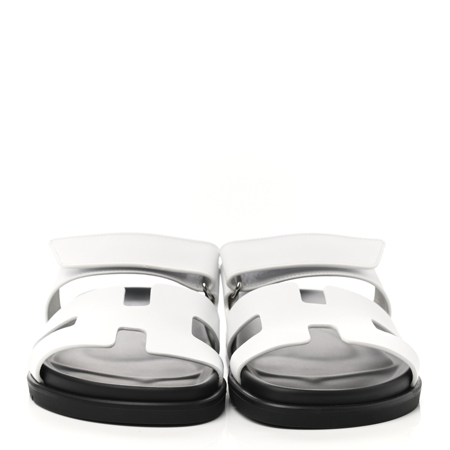 Hermes Calfskin Womens Chypre Sandals 37.5 White 2 of 8
