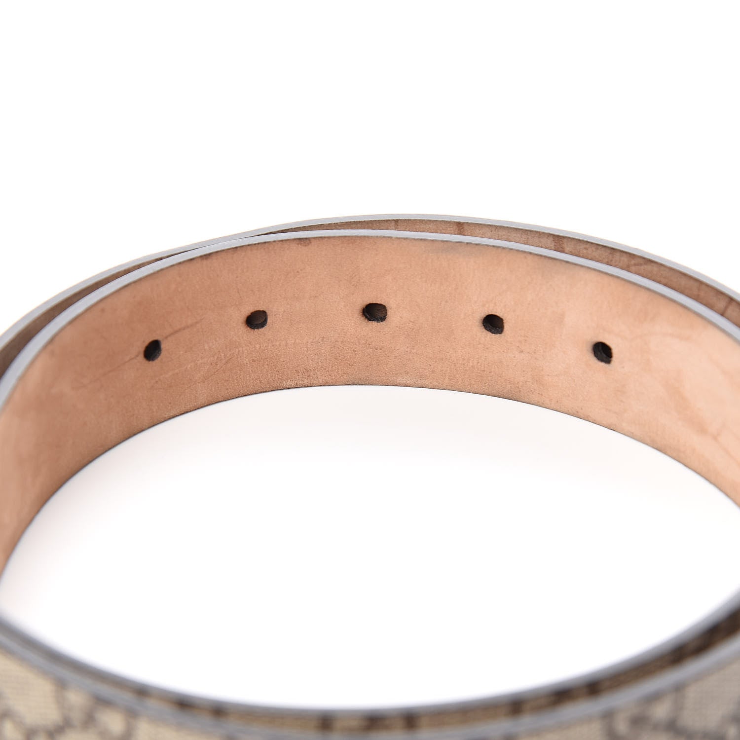 Gucci GG Supreme Monogram Selleria Calfskin Kingsnake 35mm Belt 90 36 Beige Ebony Multicolor Cocoa 4 of 6