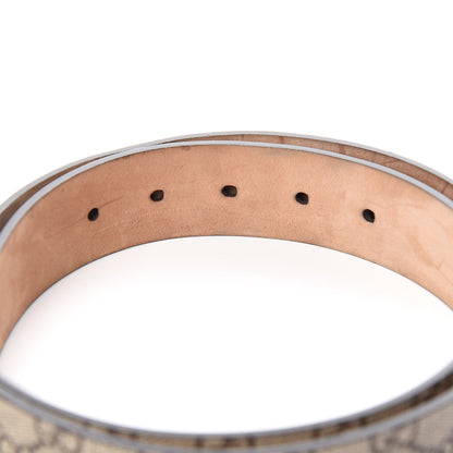 Gucci GG Supreme Monogram Selleria Calfskin Kingsnake 35mm Belt 90 36 Beige Ebony Multicolor Cocoa 4 of 6