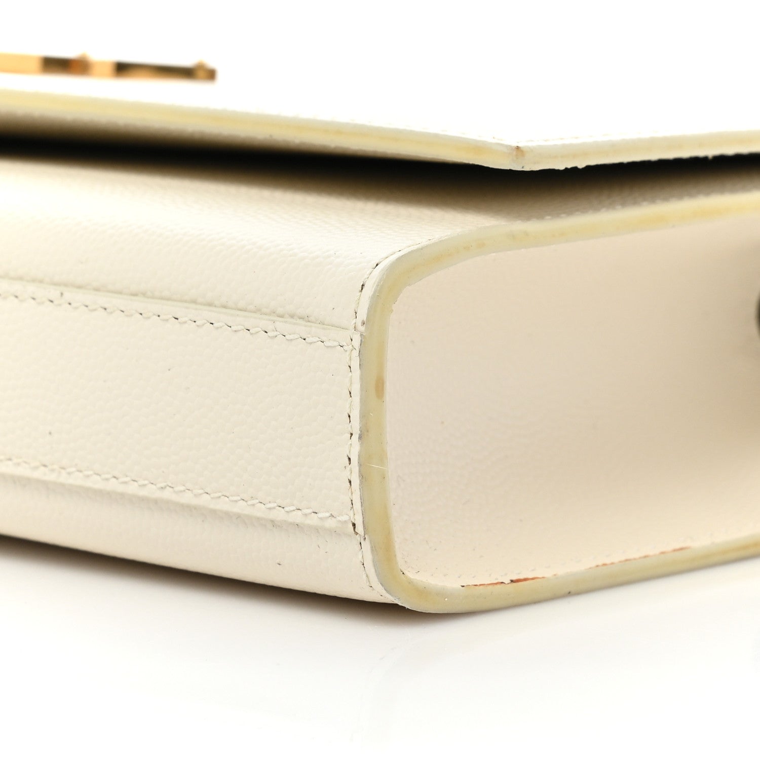 Saint Laurent Grain De Poudre Classic Monogram Cassandre Clutch Dove White 7 of 14