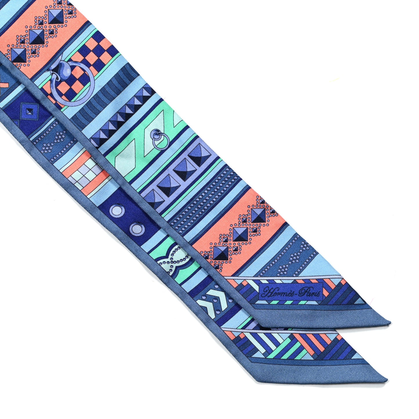 Silk Colliers de Chiens Twilly Blue Jean Vert Coral