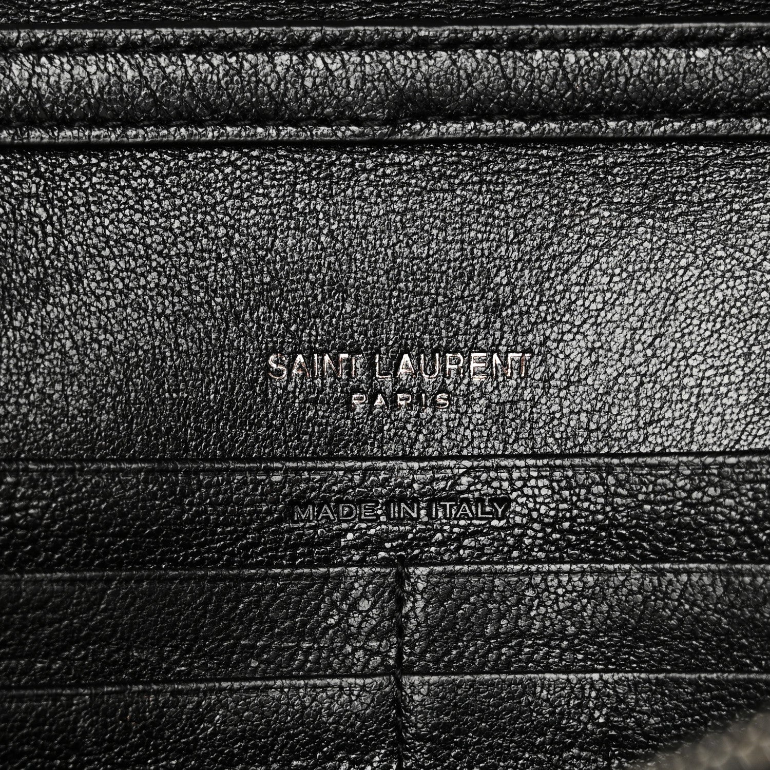 Saint Laurent Lambskin Diamond Quilted Becky Chain Wallet Black 11 of 17
