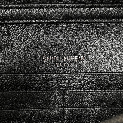 Saint Laurent Lambskin Diamond Quilted Becky Chain Wallet Black 11 of 17