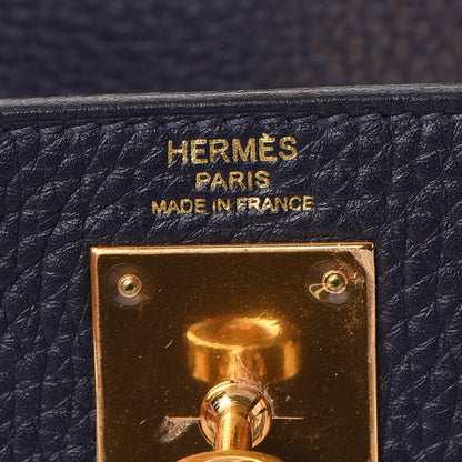 Hermes Taurillon Clemence Kelly Retourne 28 Bleu Nuit 33 of 34