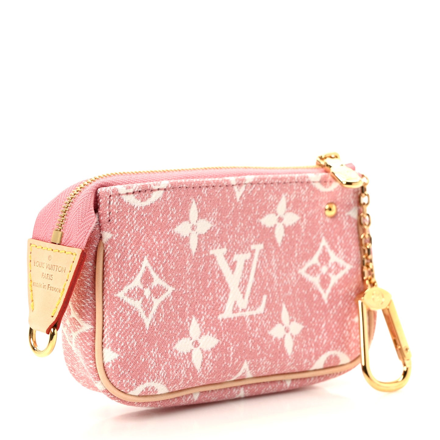 Denim Jacquard Monogram Micro Pochette Accessories Rose